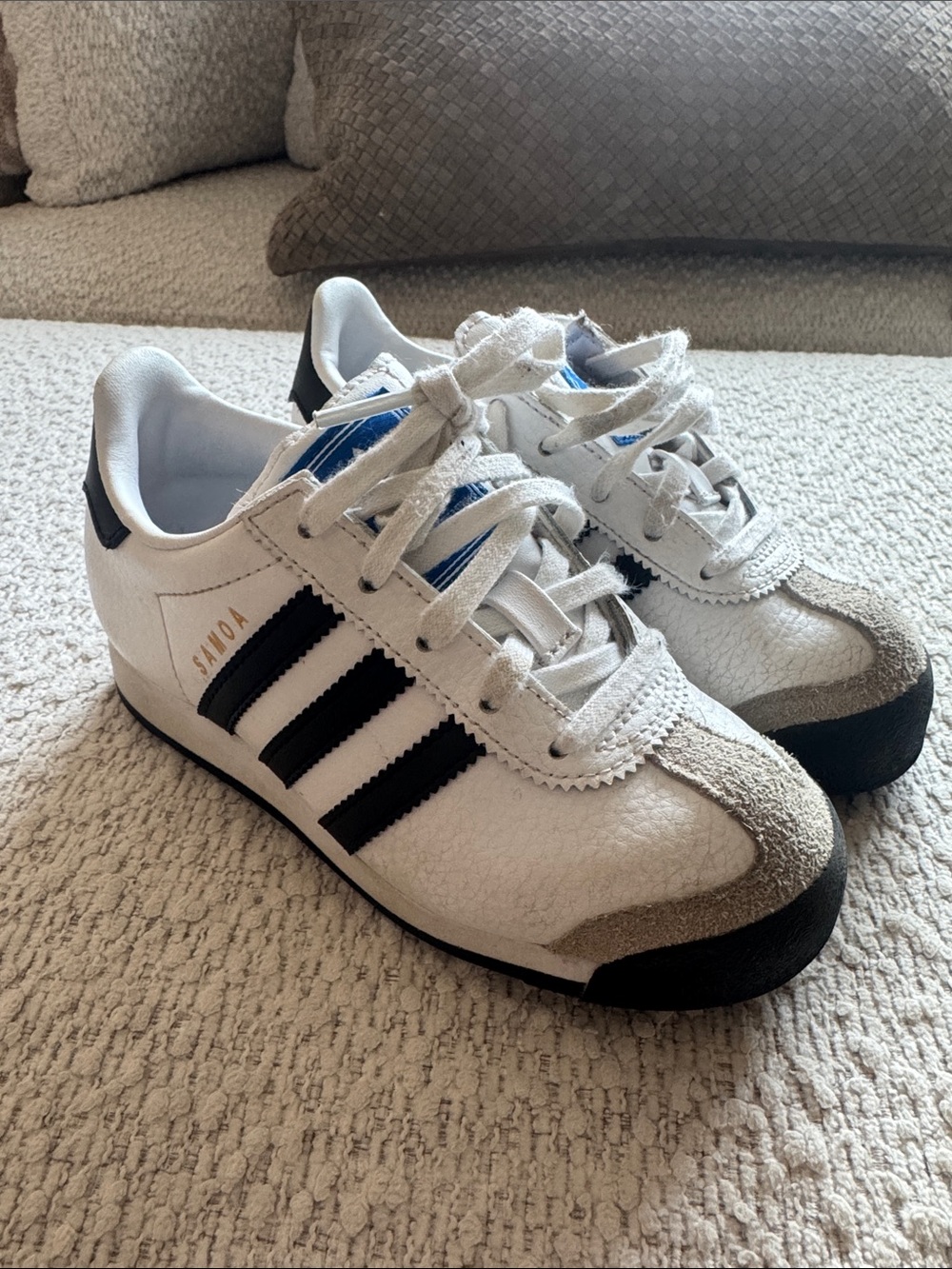Adidas Samoa Kids Sneakers White Black Size 12K